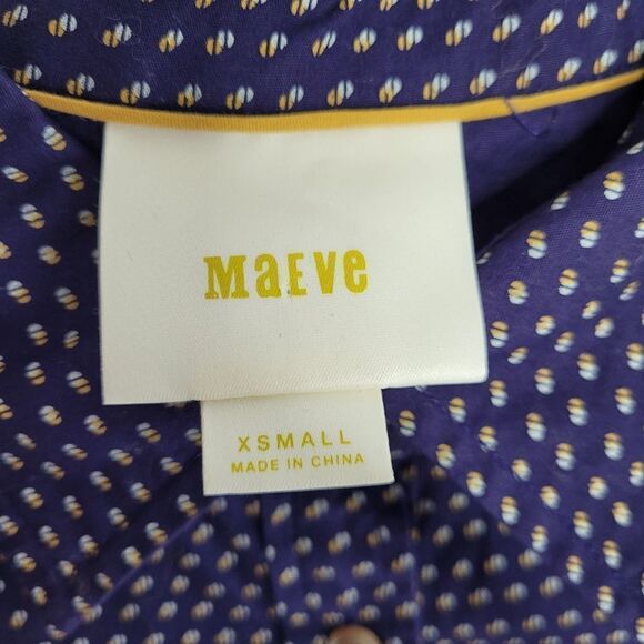 ANTHROPOLOGIE Maeve shirt Aled button up navy blue tunic XS‎ - Picture 5 of 9